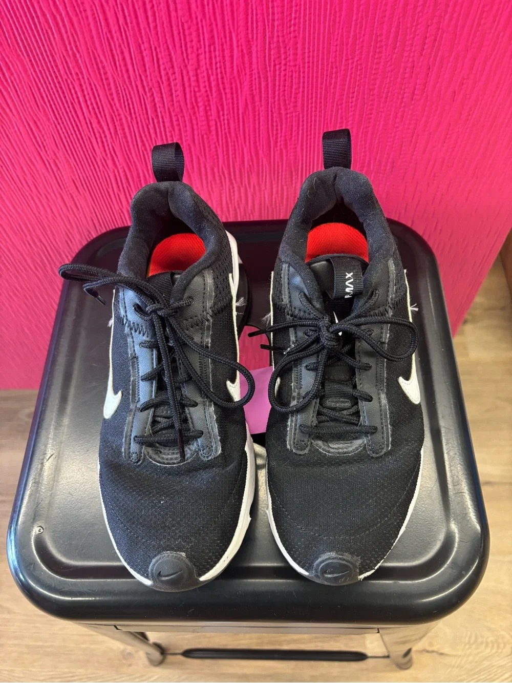 Nike Black and White Air-Cushioned Athletic Sneakers
